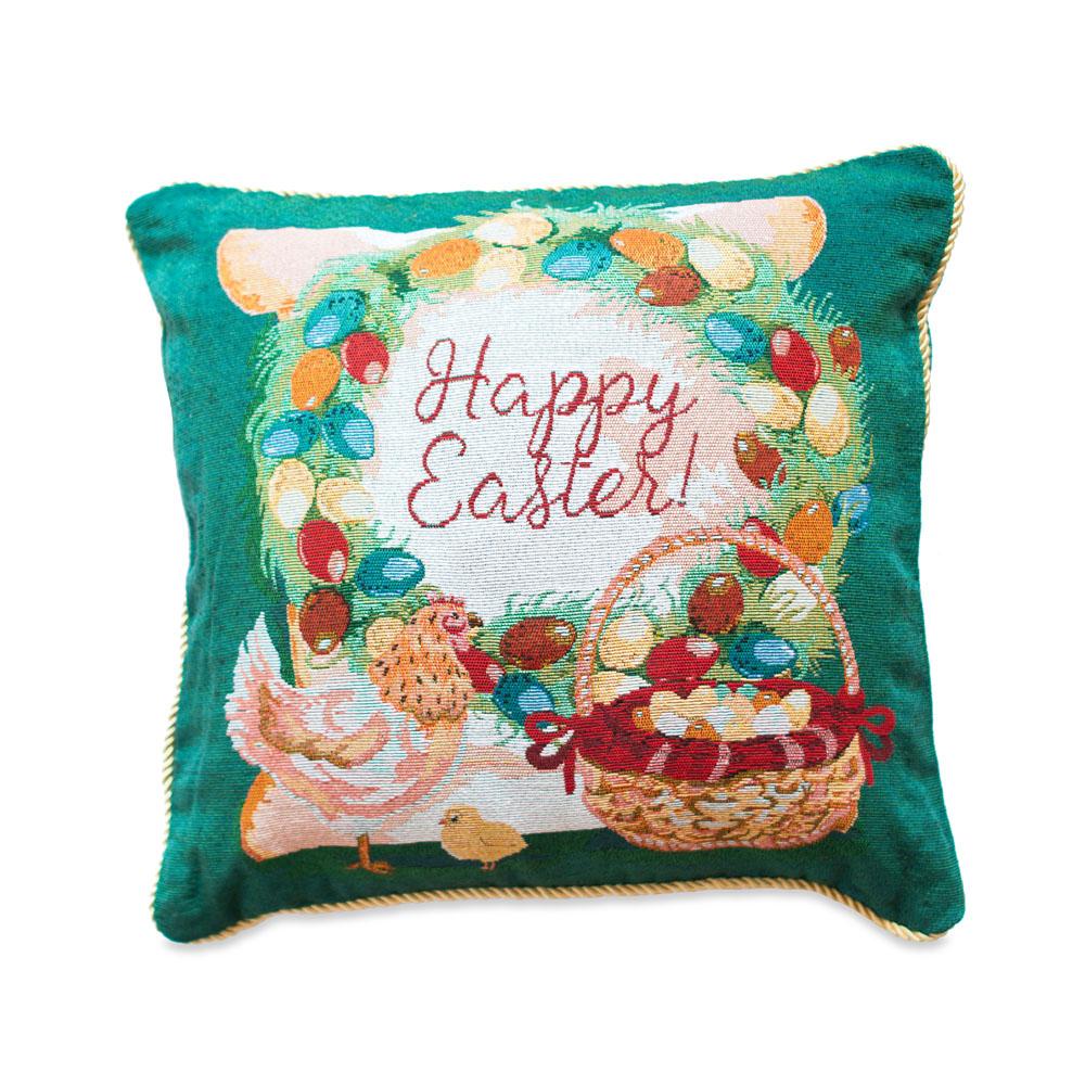 Set of 2 Happy Easter Vintage Style Throw Pillow Covers