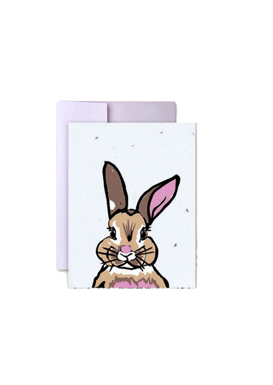 Easter Bunny Wildflower Seed Paper Greeting Card